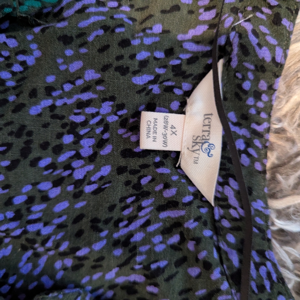 Elegant Green and Purple Women's Dress - Picture 2 of 4